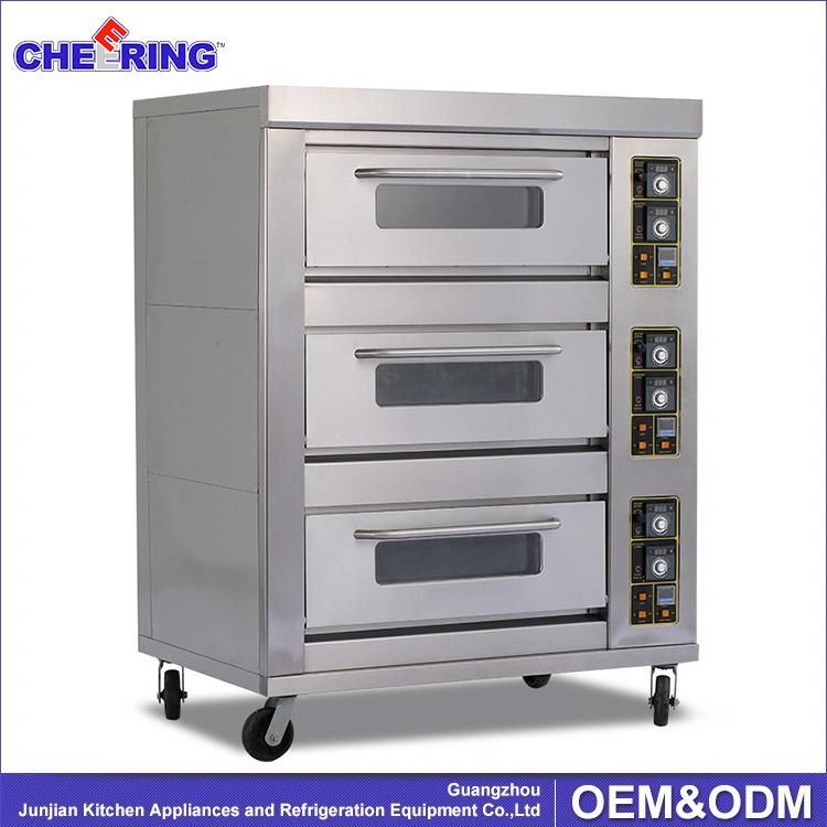 Commercial Ovens Industrial Baking 3 Decks 9 Trays Professional Gas Bakery Bread Oven