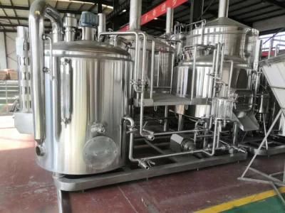 SS304 Brewhouse Two Vessel Fire Heating 5bbl Brewery Equipment