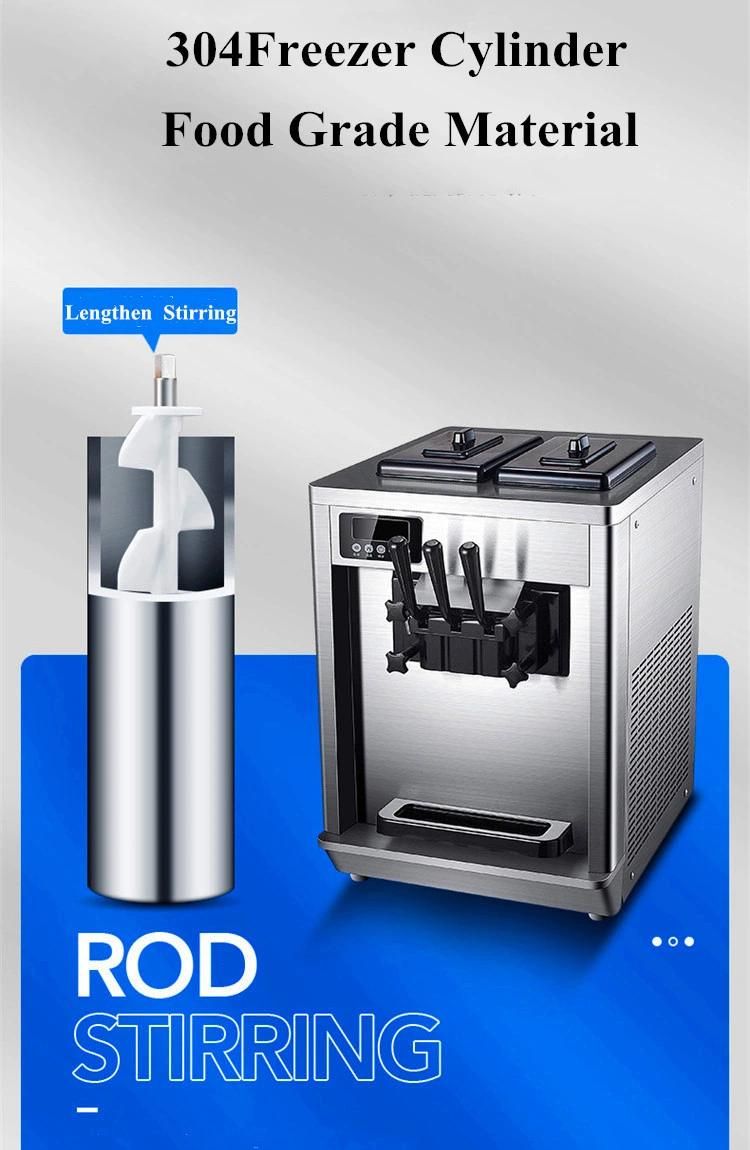 Commercial 3 Flavor Soft Serve Ice Cream Machine