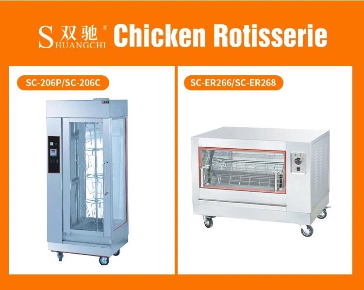 Free Standing Gas Chicken Rotsserie Shawarma Burner Machine