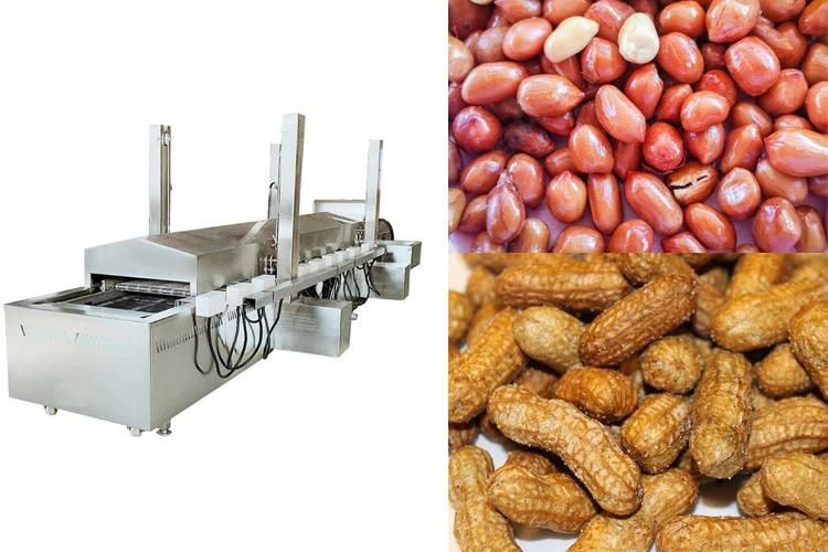 Automatic Conveyor Frying Machinery Nuts Food Machine Peanut Deep Fryer
