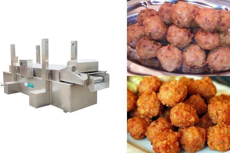 Continuous Belt Fried Food Equipment Electric Meatball Deep Fryer Machine