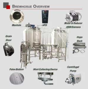 Electric Steam Direct Fire Heating Craft Beer Brewery Fermentation Equipment Beer Making