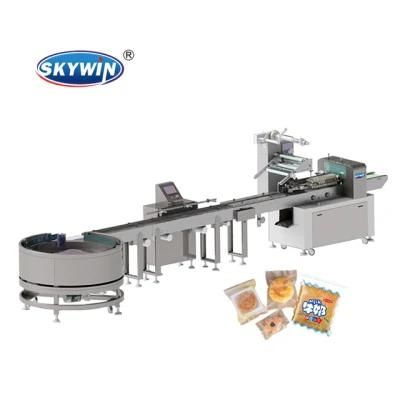 Skywin Biscuit Packing Machine Flow Packing Turn-Plate Machinery for Bakery Equipment
