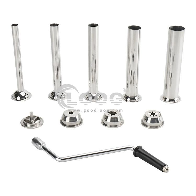 Popular Kitchen Equipment Hand Press Churro Filler Sausage Making Machine Latin Fruit Machines 3 Moulds Deep Fried Dough 5L Sticks Spanish Churros Maker