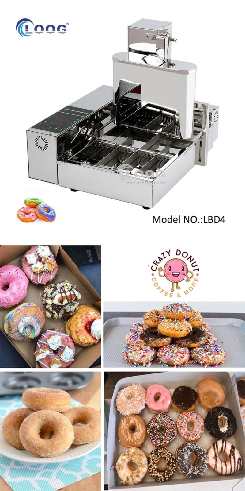 Best Selling Stainless Steel Electric Donut Making Machine Commercial Digital Doughnut Maker Mini Donut Auto Machine for Sale