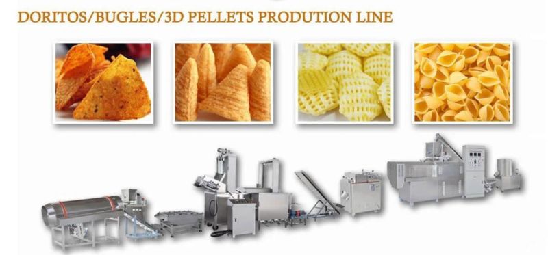 Fried Bugles Dortios Flour Snacks Production Machine