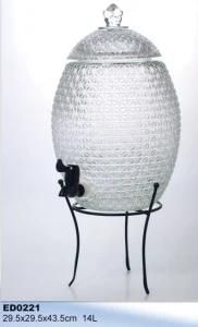 Glass Beverage Dispenser Glass Juice Jar