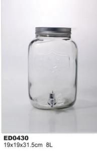 Glass Beverage Jar Special Type Juice Jar