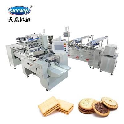 Automatic Sandwiching Cream Biscuit Cookies Making Machine Sandwich Packing Machinery