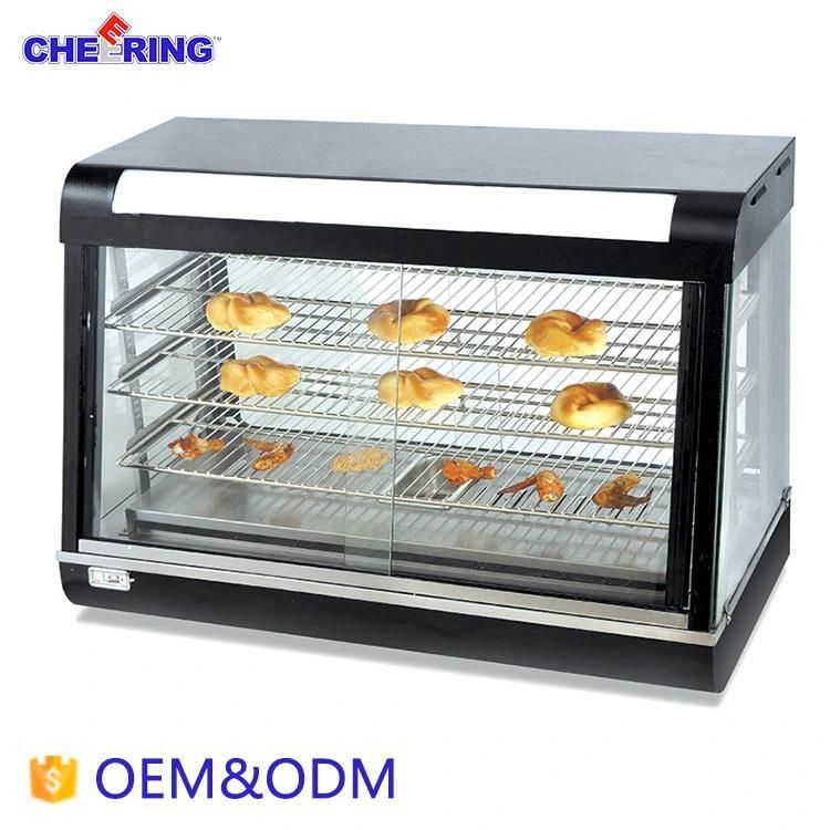 Electric Curved Glass Warming Showcase for Kitchen Equipment