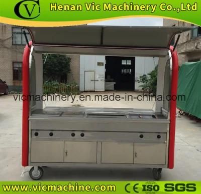 small customized flat hand push food cart