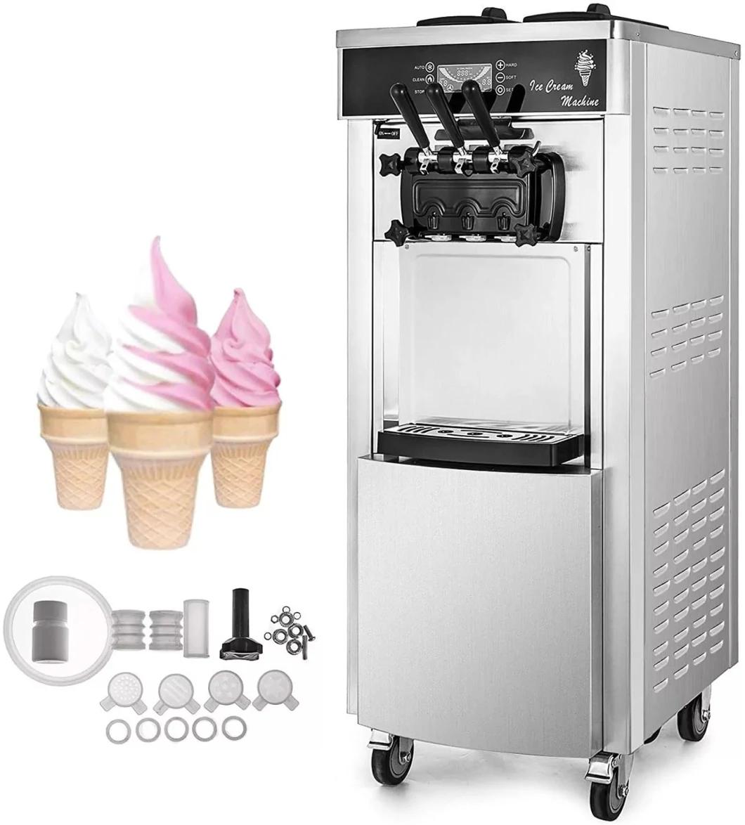 20-28L One Hour Commercial 3 Flavors Soft Ice Cream Making Machine Automatic Soft Ice Cream Vending Machine