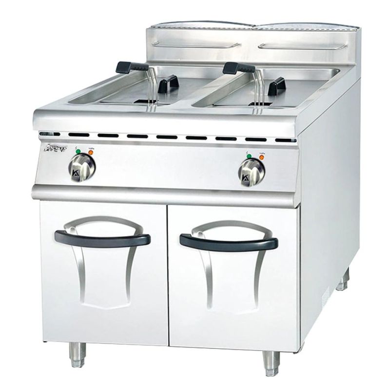 Eh885 Electric Fryer 2 Tank 2 Basket with Cabinet