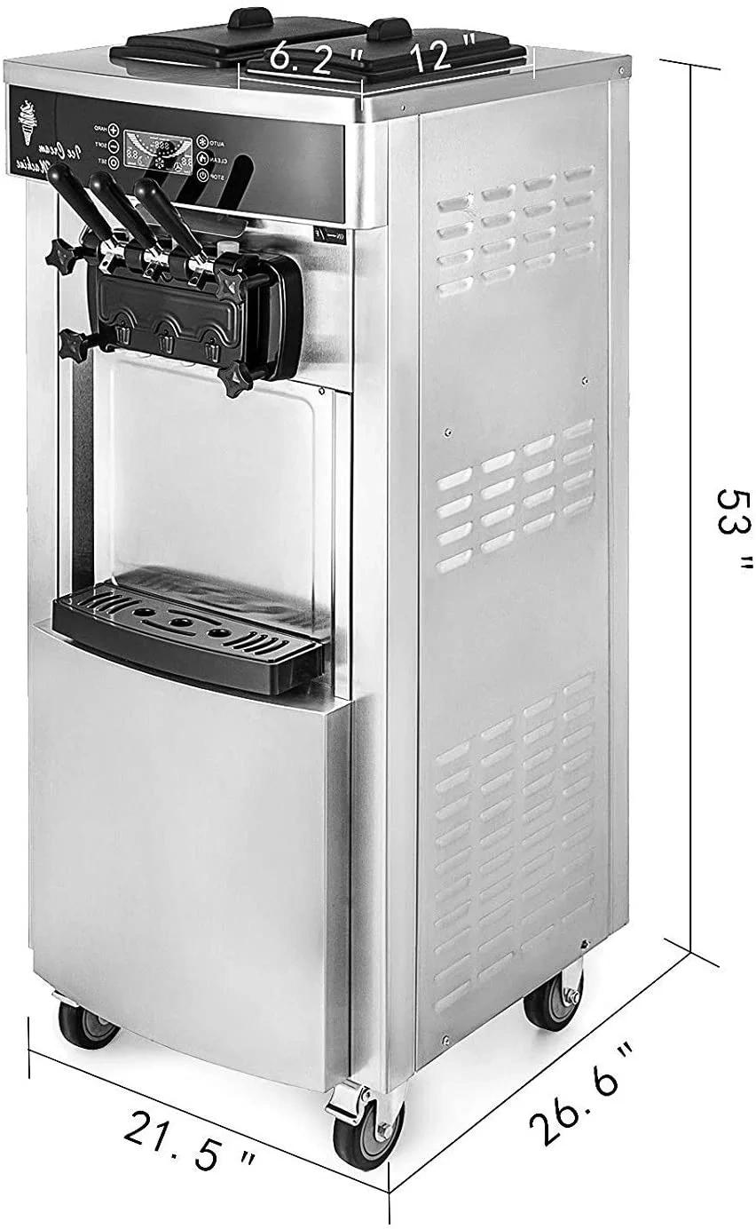 20-28L One Hour Commercial 3 Flavors Soft Ice Cream Making Machine Automatic Soft Ice Cream Vending Machine