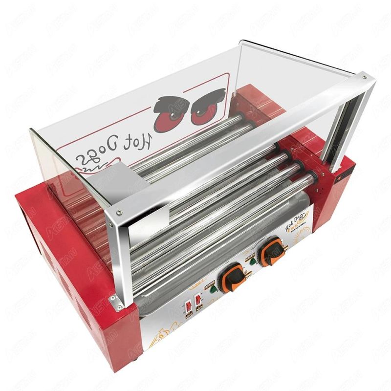 Wy07 Commerical Snack Machine Hot Dog 7-Roller Grill Machine with 2 Controls