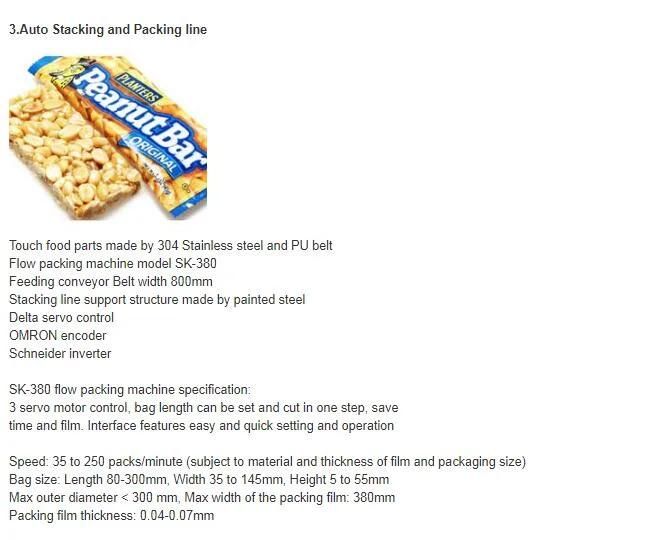 Diary Machine Automatic Peanut /Cereal Candy Protein Bar Snack Production Line