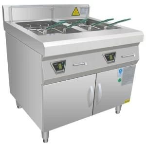 2 Tanks 2 Baskets Electric Fryer Commercial Electric Oil Outlet Deep Fryer 6L Oil Basin ...