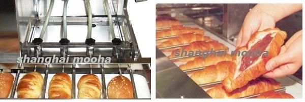 Automatic 6 Heads Jam Cream Sauce Filling Injector for Bread Hamburger Doughnuts