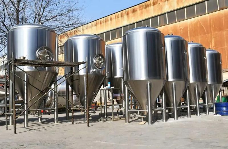 SS304 Beer Fermenter Conical Cooling Tank 1000L