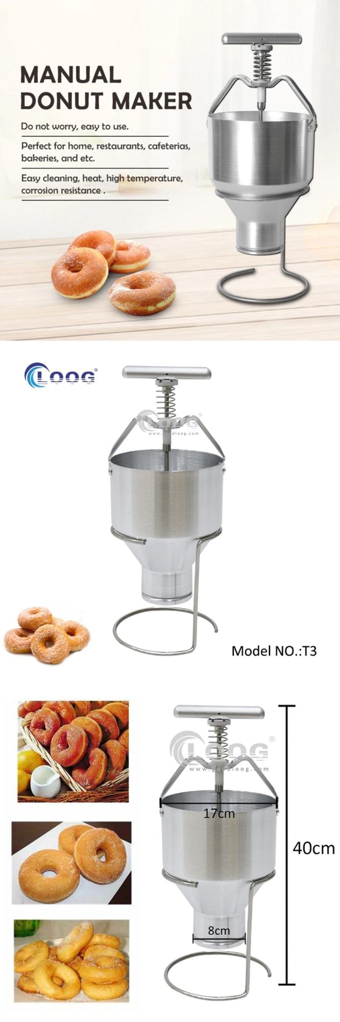 Commercial Snack Machines Stainless Steel Manual Donut Maker Machine Donut Dropper Doughnut Making Machine Mini Donut Maker