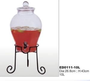 Glass Beverage Dispenser Glass Drink Jar Juice Jar