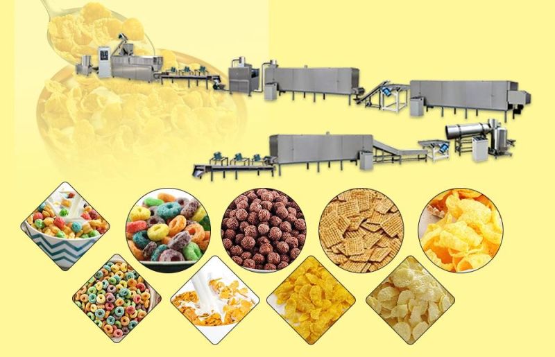 Whole Line Corn Falcks Food Making Machine Healthy Food Breakfast Cereal Production Line