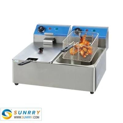 Commercial Stainless Steel 2 Tank 2 Basket Deep Fryer for Fries