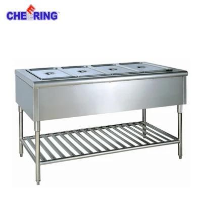 4 Pan Stainless Steel Fast Food Buffet Display /Warmer Trolly