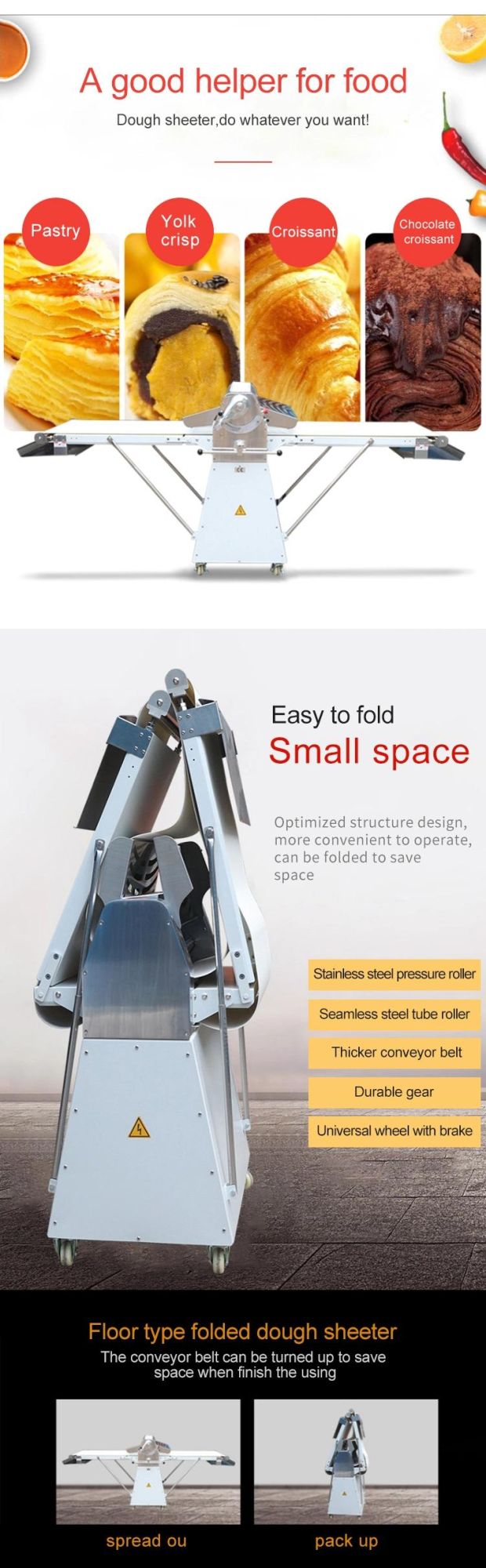 Automatic Croissant Making Machine Pizza Dough Sheeter