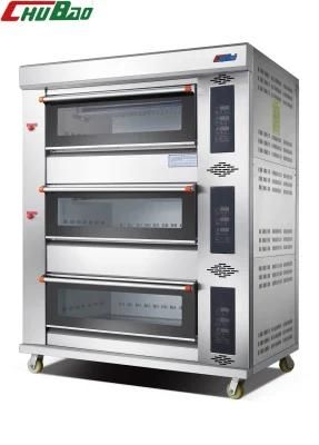 3 Deck 6 Tray Luxury Gas Oven for Commercial Restaurant Kitchen Baking Machinery Bakery ...