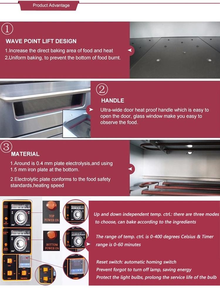 Commercial Ovens Industrial Baking 3 Decks 9 Trays Professional Gas Bakery Bread Oven