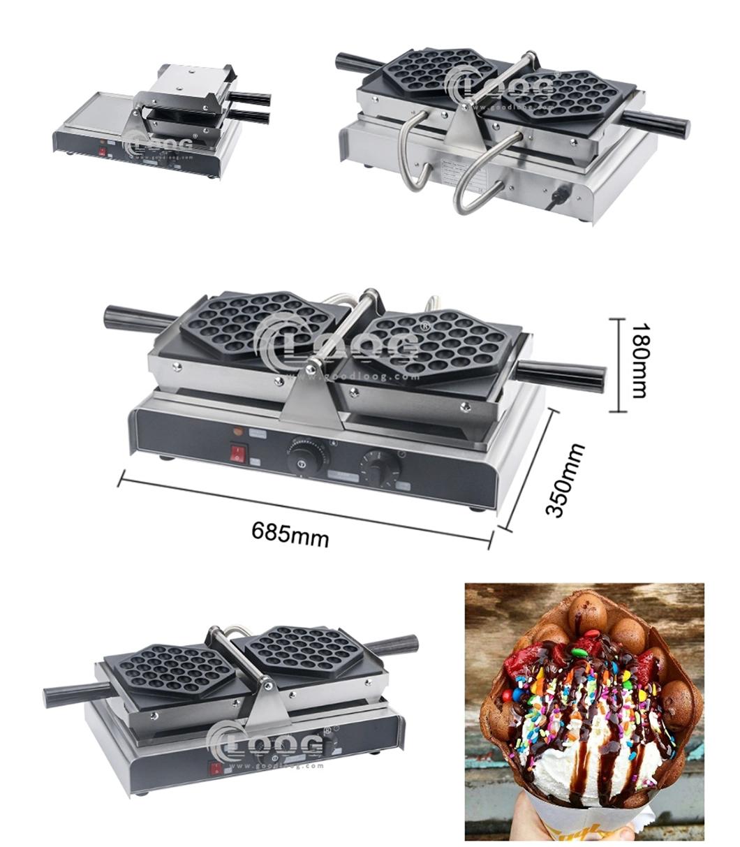 Goodloog Commercial Egg Puff Maker QQ Egg Waffle Machine Stainless Steel Egg Waffle Maker 110V 220V Hongkong Bubble Egg Cake Maker
