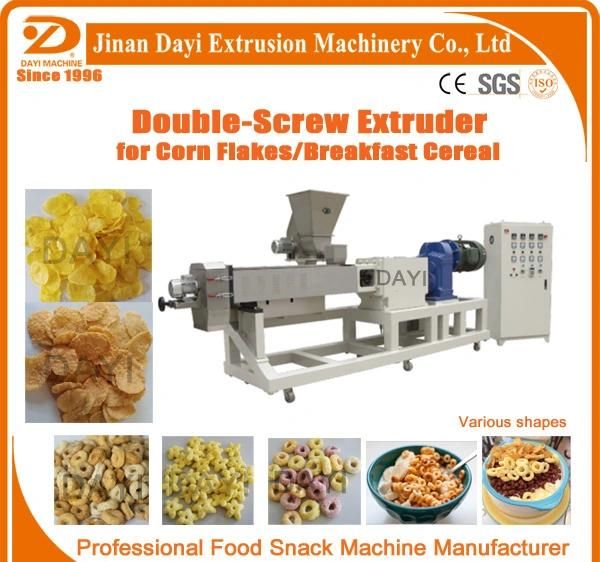 Kelloggs Corn Flakes Roaster/Cereal Curved Ring Snacks Extruder Machine/Grain Cereal Food Production Line