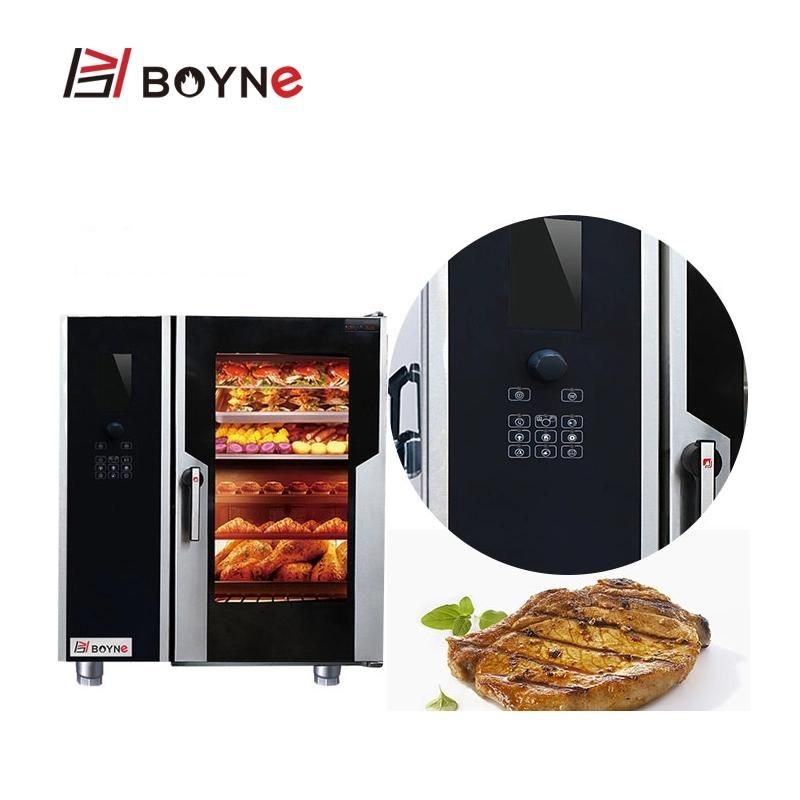 Commercial Kitchen Cooking Equipment Gas Six Trays Combi Oven
