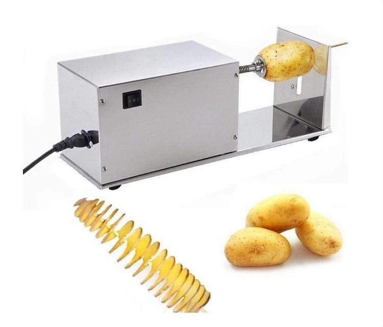 Popular Potato Spiral Chips Cutting Curly Fry Stainless Steel Tornado French Fries Slicer 220V Twisted Potato Cutter