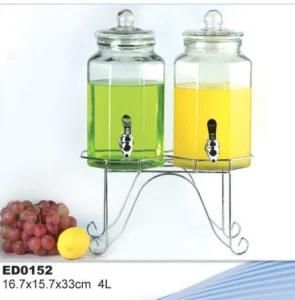 Glass Dispenser Jar Glass Juice Jar Drinking Jar