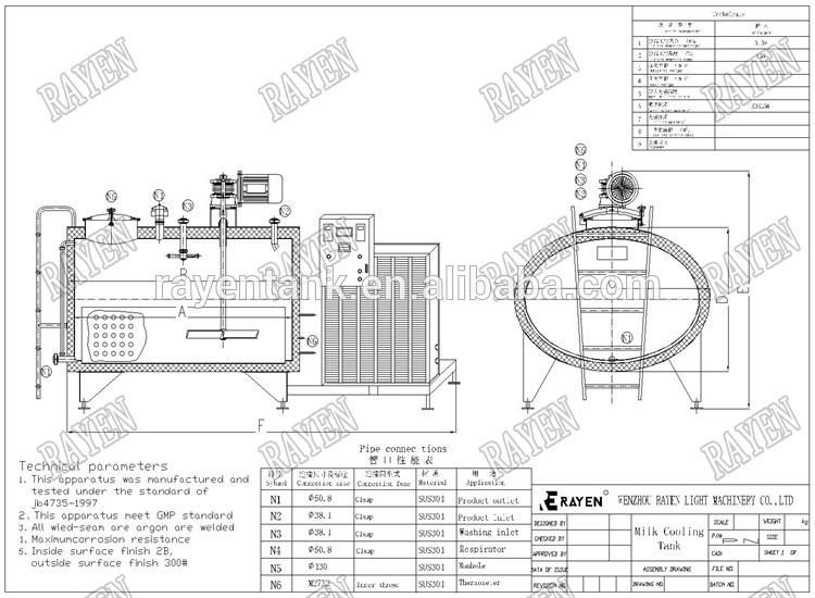 Stainless Steel Cooling Tank for Dairy Farm Cooling Milk Tank
