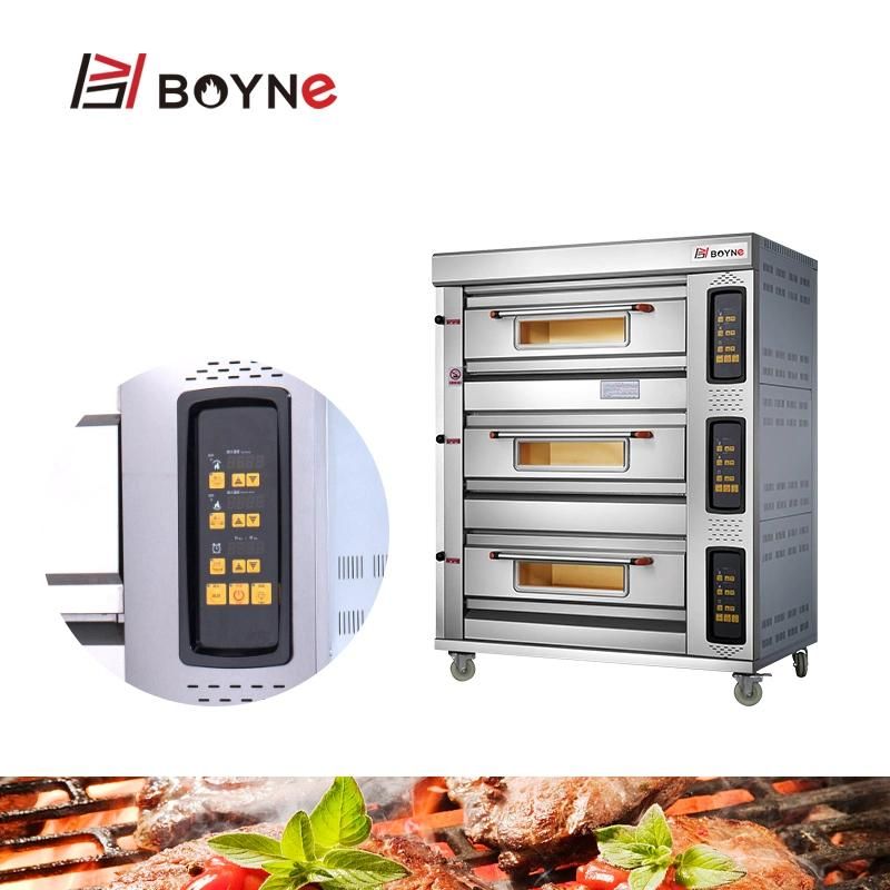Three Deck Six Trays Microcomputer Gas Baking Oven