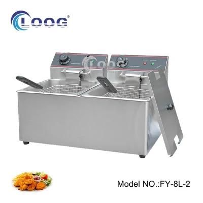 Goodloog Deep Fryer Commercial Electric Fryer Stainless Steel Fryer Double Baskets Frying ...