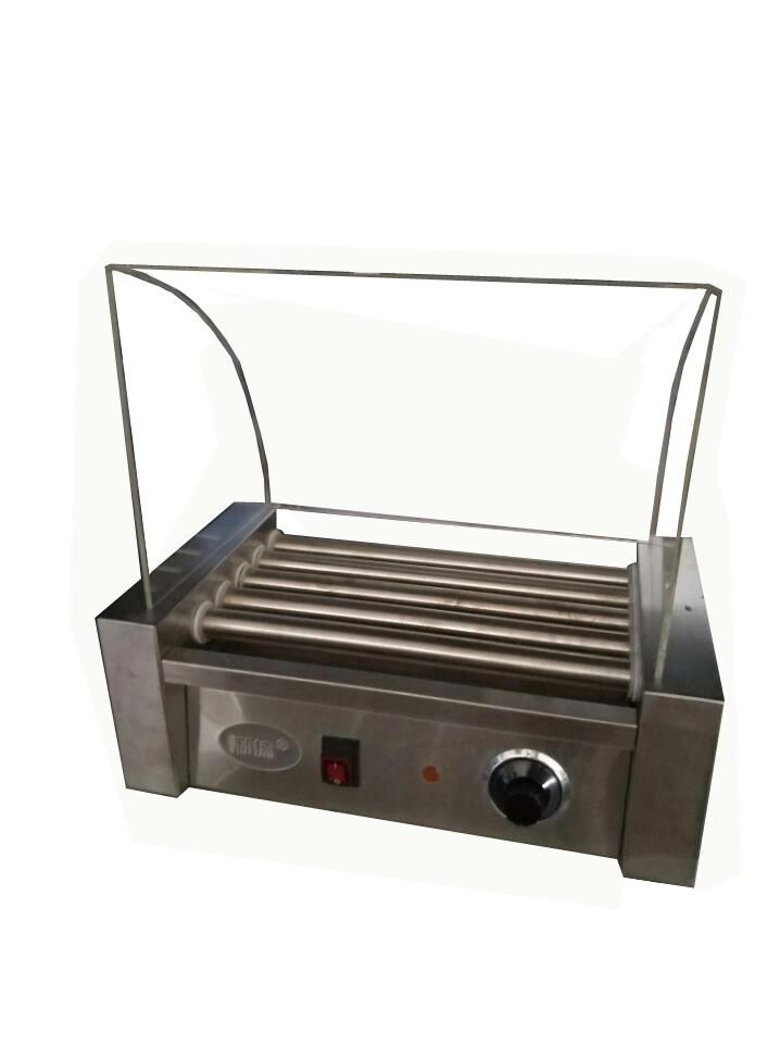 Electric Hot Dog Roller Grill with Cover (WHD-5) CE Bakery Equipment BBQ Catering Equipment