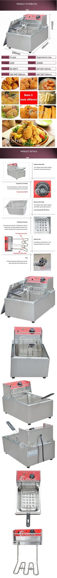 China Manufacturer Restaurant Equipment Best Stainless Steel Single Tank Chicken Fat Fryer Deep Potato Oil Frying Machine