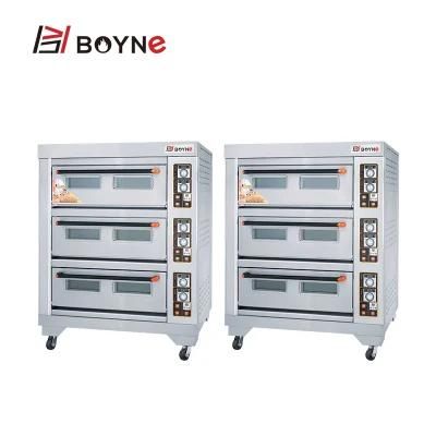 Hotel Bakery Electric Oven Three Deck Six Trays for Bread Baking
