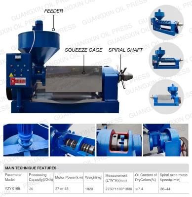 New Type Spiral Oil Press Yzyx140cjgx Brazil Soybean Oil Processing Machine