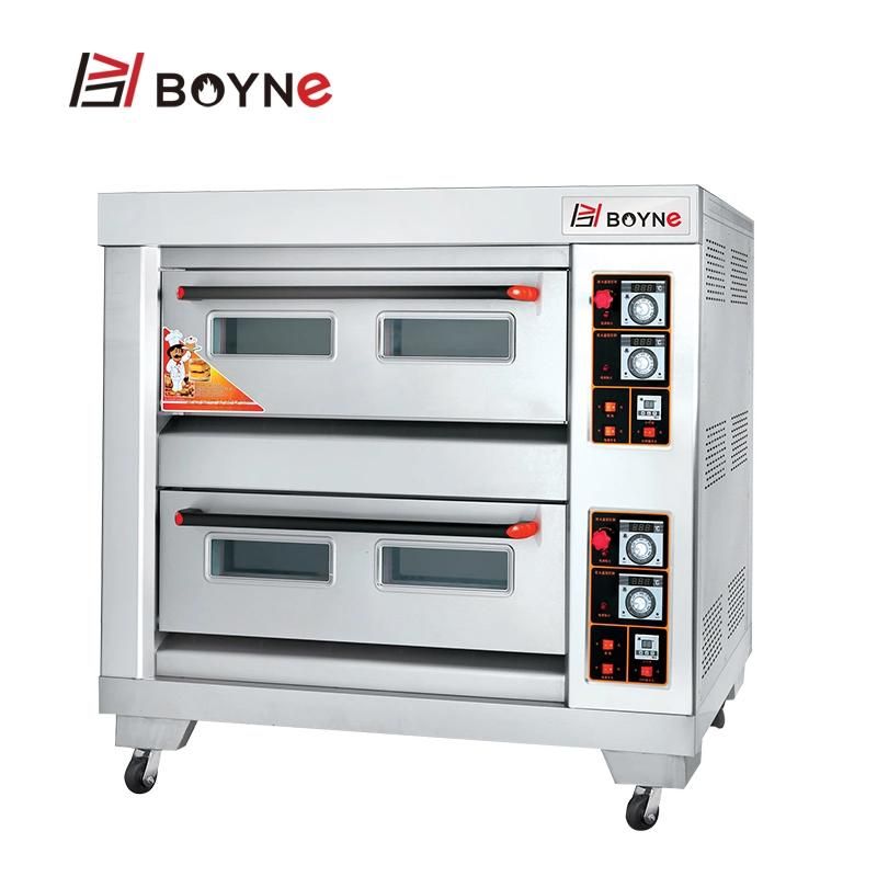 Two Deck Four Trays Bakery Gas Deck Oven for Hotel
