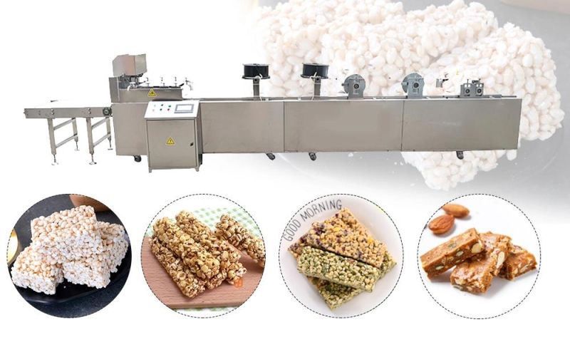 Professional Nutritional Snack Cereal Granola Bar Protein Peanut Candy Brittle Bar Making Machine Line