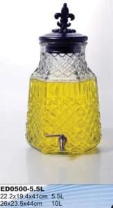 Glass Beverage Jar Special Type Juice Jar