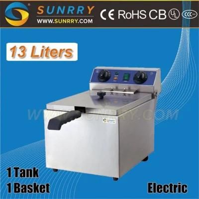 Electric Single Deep Fryer Machine With10-15 L Design