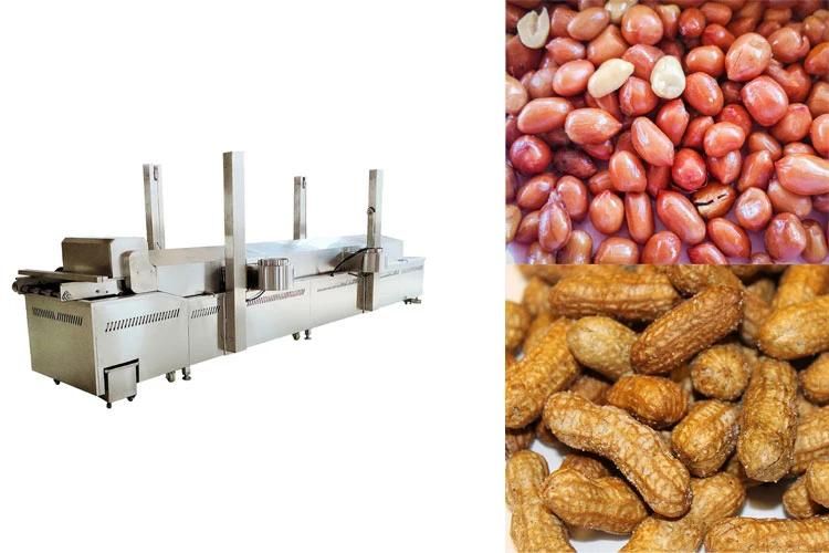 Electric Deep Fryer Machinery Conveyor Belt Deep Fryer Peanut Frying Machine