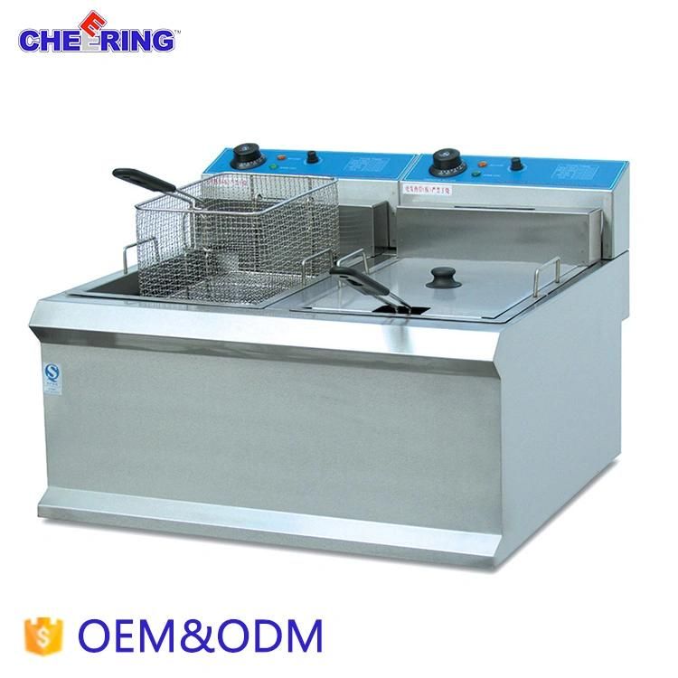 Electric Counter Top 2-Tank Fryer for Kitchen Equipment